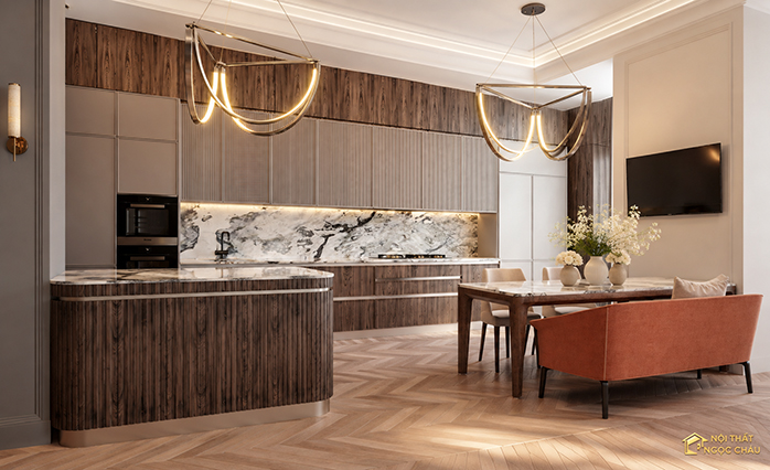 Mãu Tủ bếp laminate lacquered